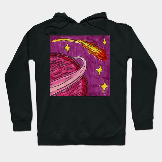 Flyby Comet by Saturn Hoodie by ConidiArt